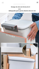 Lixeira de Cozinha com Tampa | Montada na Parede ou Suspensa em Armário – Ideal para Banheiro, Bancada e Portas de Armário | Cesto de lixo |