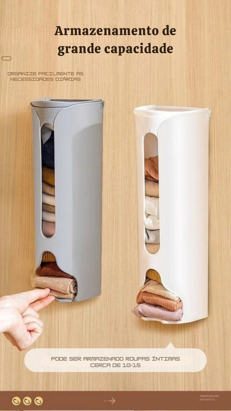 Organizador de Parede Multifuncional | Suporte para Sacolas, Meias ou Roupas Íntimas – Fixação sem Furos