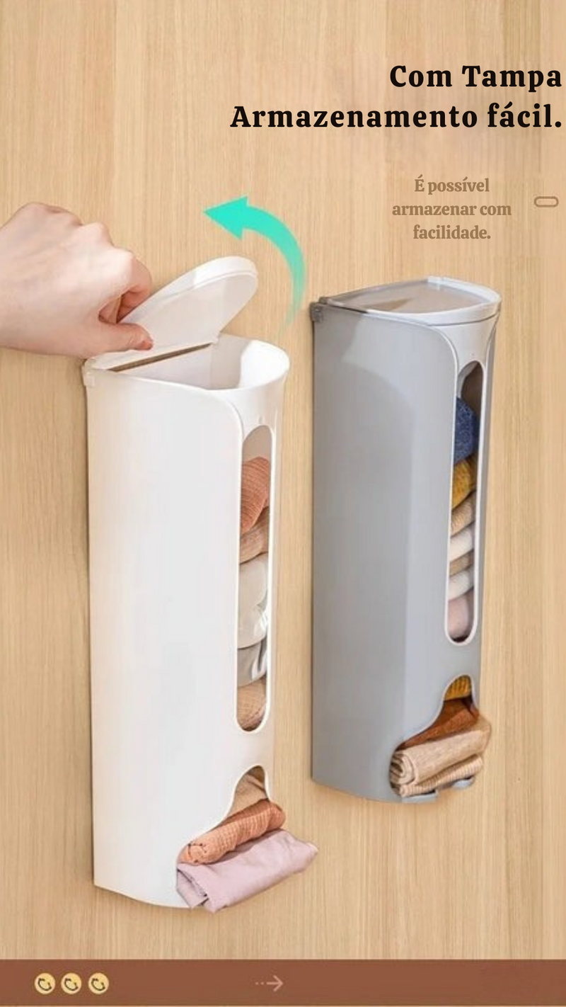 Organizador de Parede Multifuncional | Suporte para Sacolas, Meias ou Roupas Íntimas – Fixação sem Furos