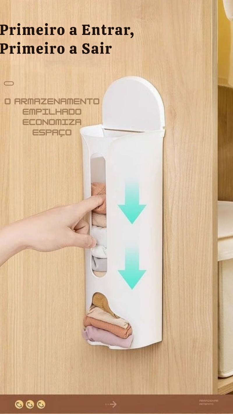 Organizador de Parede Multifuncional | Suporte para Sacolas, Meias ou Roupas Íntimas – Fixação sem Furos