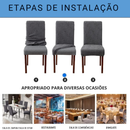 Capas de Cadeira Genina – Kit com 4 ou 6 Unidades | Ajuste Elástico, Impermeável e Fácil de Limpar | Ideal para Sala de Jantar, Escritório, Hotel ou Restaurante