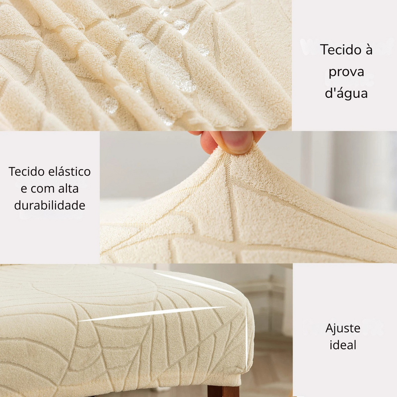 Capas de Cadeira Genina – Kit com 4 ou 6 Unidades | Ajuste Elástico, Impermeável e Fácil de Limpar | Ideal para Sala de Jantar, Escritório, Hotel ou Restaurante