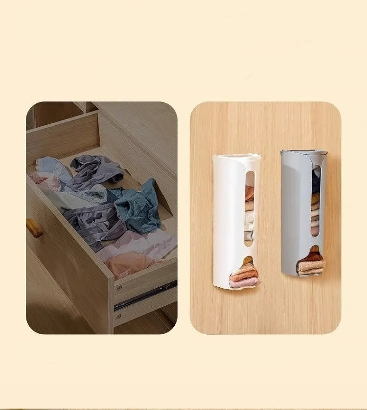 Organizador de Parede Multifuncional | Suporte para Sacolas, Meias ou Roupas Íntimas – Fixação sem Furos