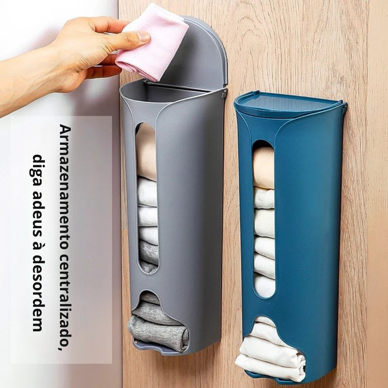 Organizador de Parede Multifuncional | Suporte para Sacolas, Meias ou Roupas Íntimas – Fixação sem Furos