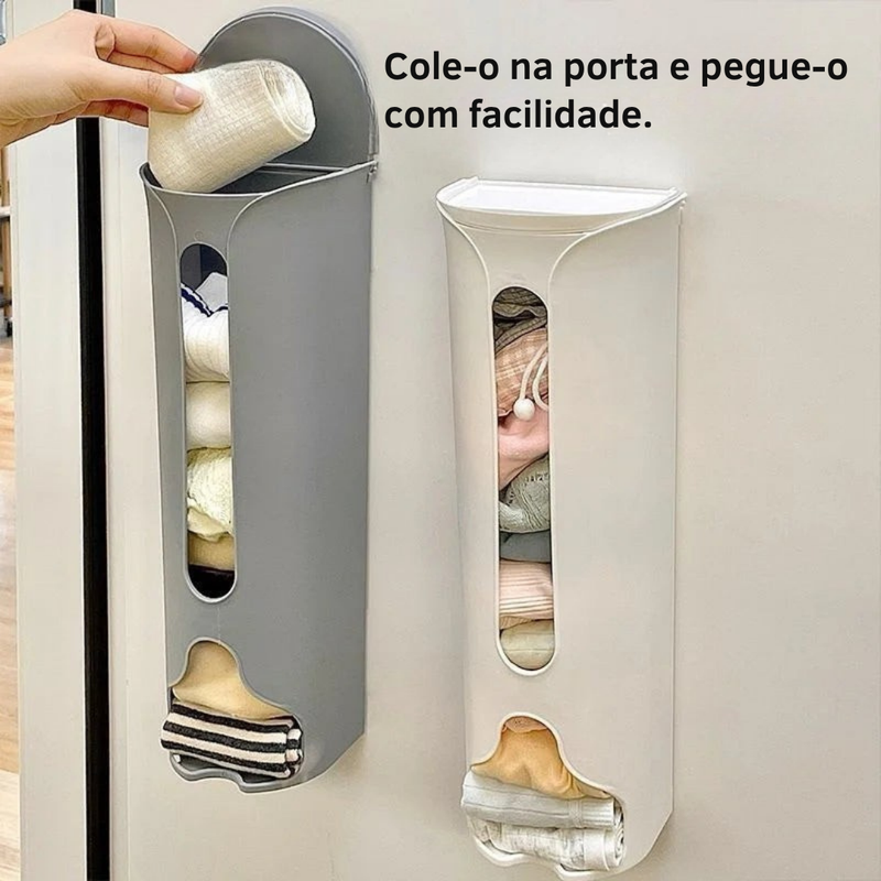 Organizador de Parede Multifuncional | Suporte para Sacolas, Meias ou Roupas Íntimas – Fixação sem Furos